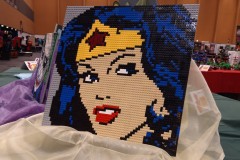 diverse Superhelden-Mosaike aus LEGO-Bausteinen