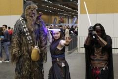 Cosplayer Wookiee und Ray aus Star Wars
