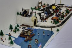 Winterlandschaft mit Eislaufpark aus LEGO-Bausteinen