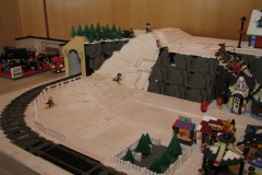 LEGO Winterlandschaft mit Eisenbahn Detailaufnahme